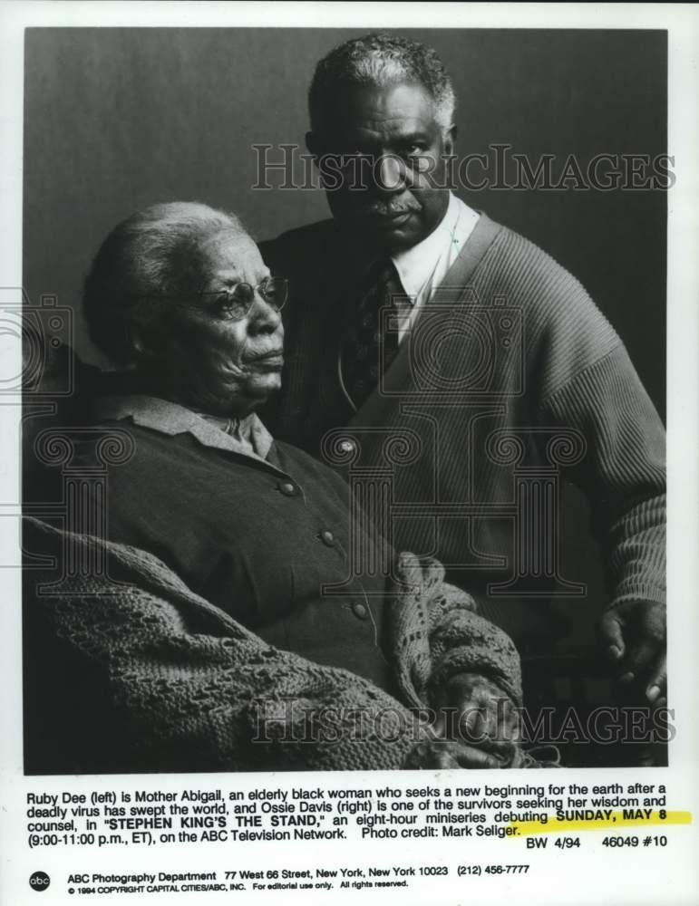 1994 Press Photo Ruby Dee, Ossie Davis actors star in &quot;Stephen King&#39;s The Stand&quot; - Historic Images