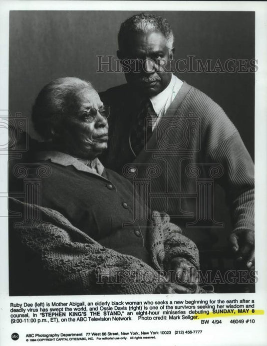1994 Press Photo Ruby Dee, Ossie Davis actors star in "Stephen King's The Stand" - Historic Images