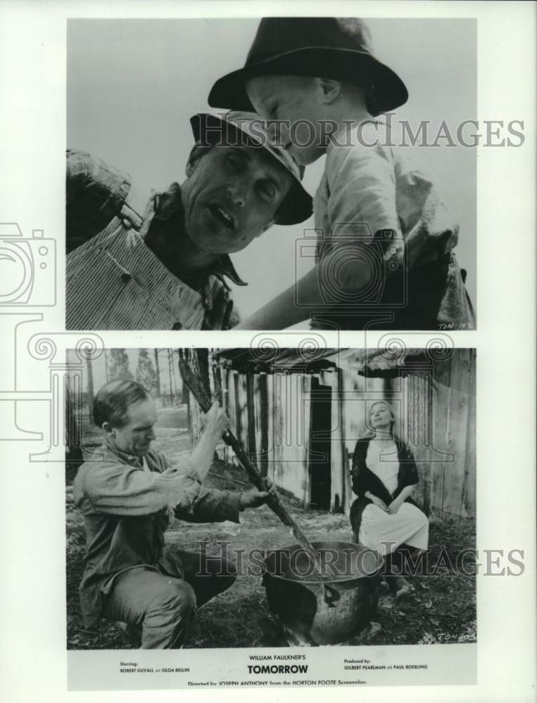 1984 Press Photo Robert Duvall, Johnny Mask, Olga Millin actors in, "Tomorrow."- Historic Images