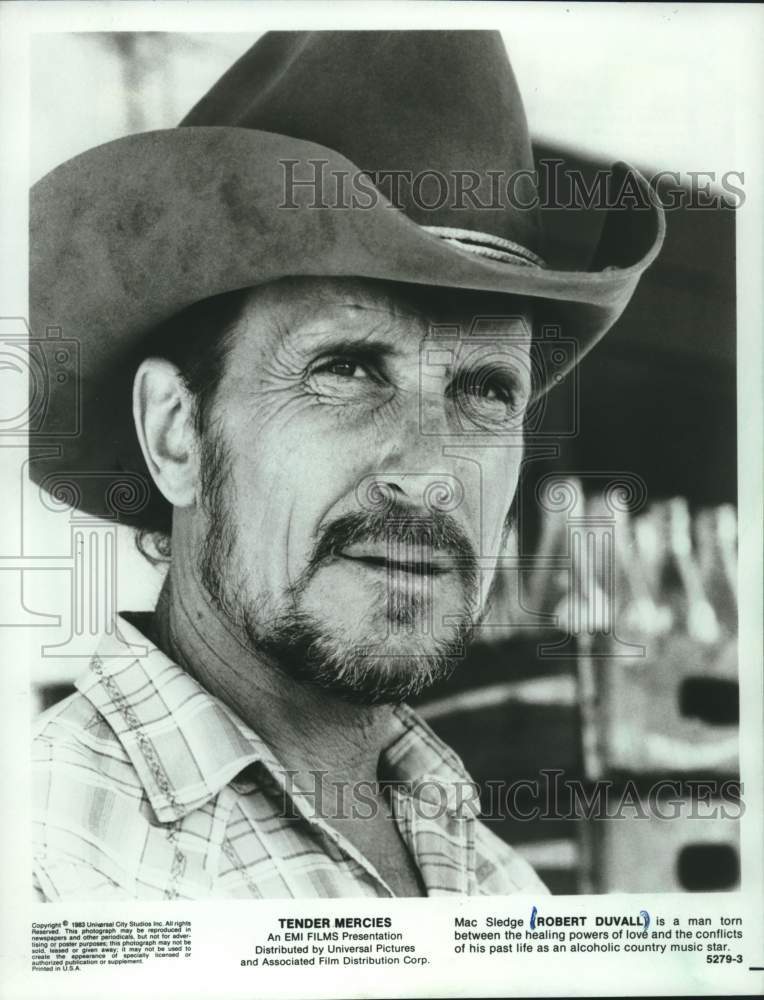 1983 Press Photo Robert Duvall actor, stars in &quot;Tender Mercies,&quot; United States. - Historic Images