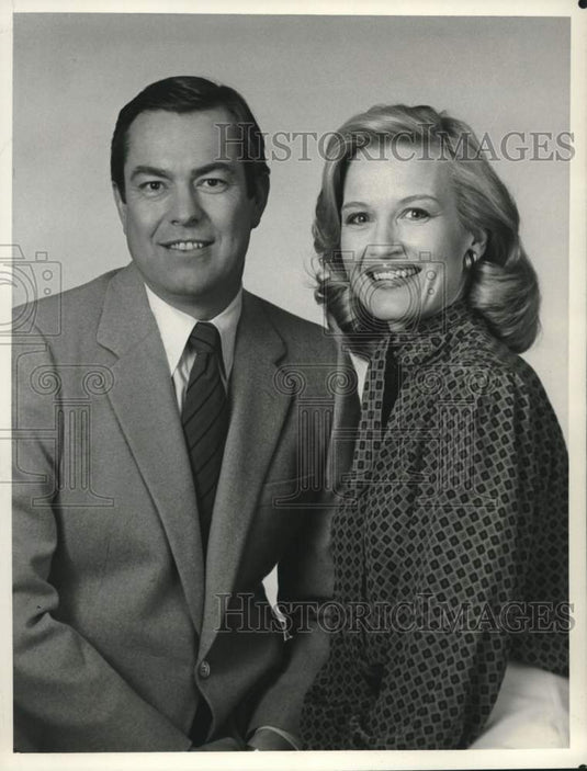 1983 Press Photo Bill Kurtis and Diane Sawyer, co-anchors on "CBS Morning News." - Historic Images