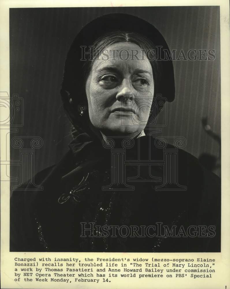 1972 Press Photo Elaine Bonazzi mezzo-soprano singer in PBS special. - Historic Images