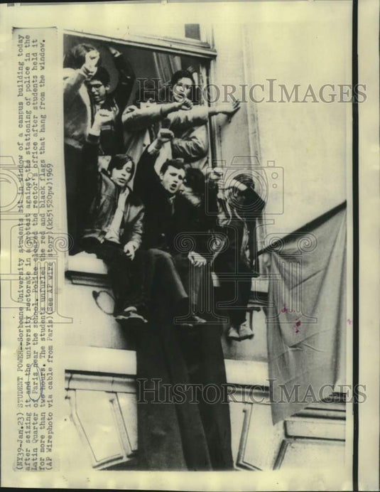 1969, Sarbonne University Students Protest Police Placement - Historic Images
