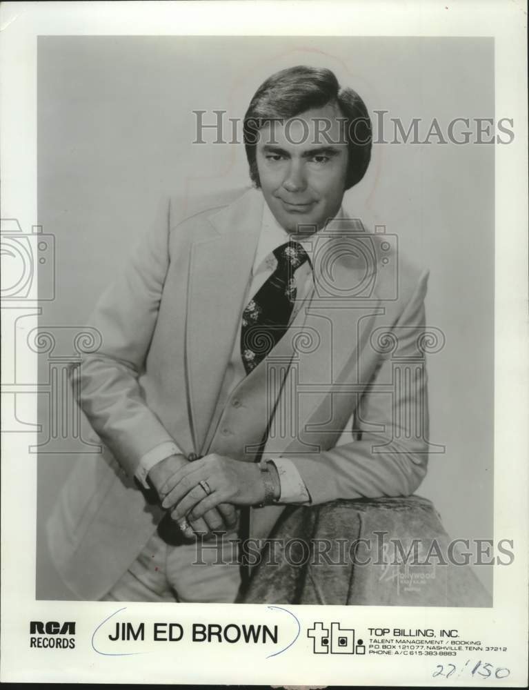 1980 Press Photo Jim Ed Brown, RCA Records Country Singer and Songwriter - Historic Images