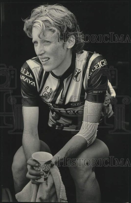 1984 Press Photo Connie Carpenter After Race in Ripon, Wisconsin - mjc40700 - Historic Images