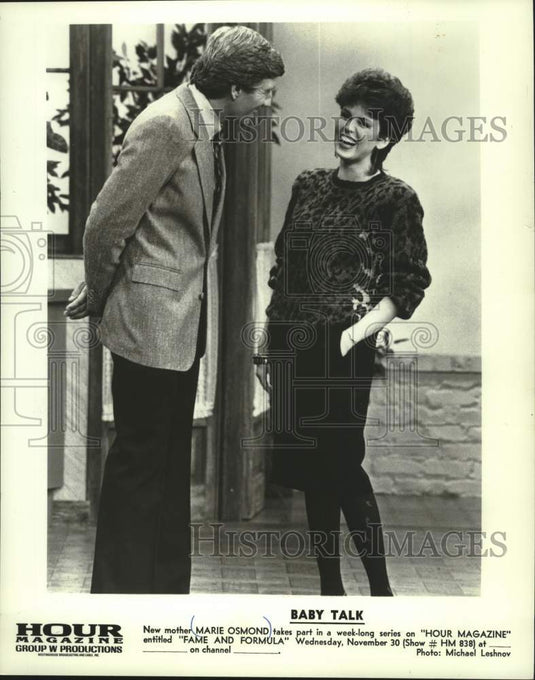 1985 Press Photo Marie Osmond on "Fame and Formula" for Hour Magazine - Historic Images