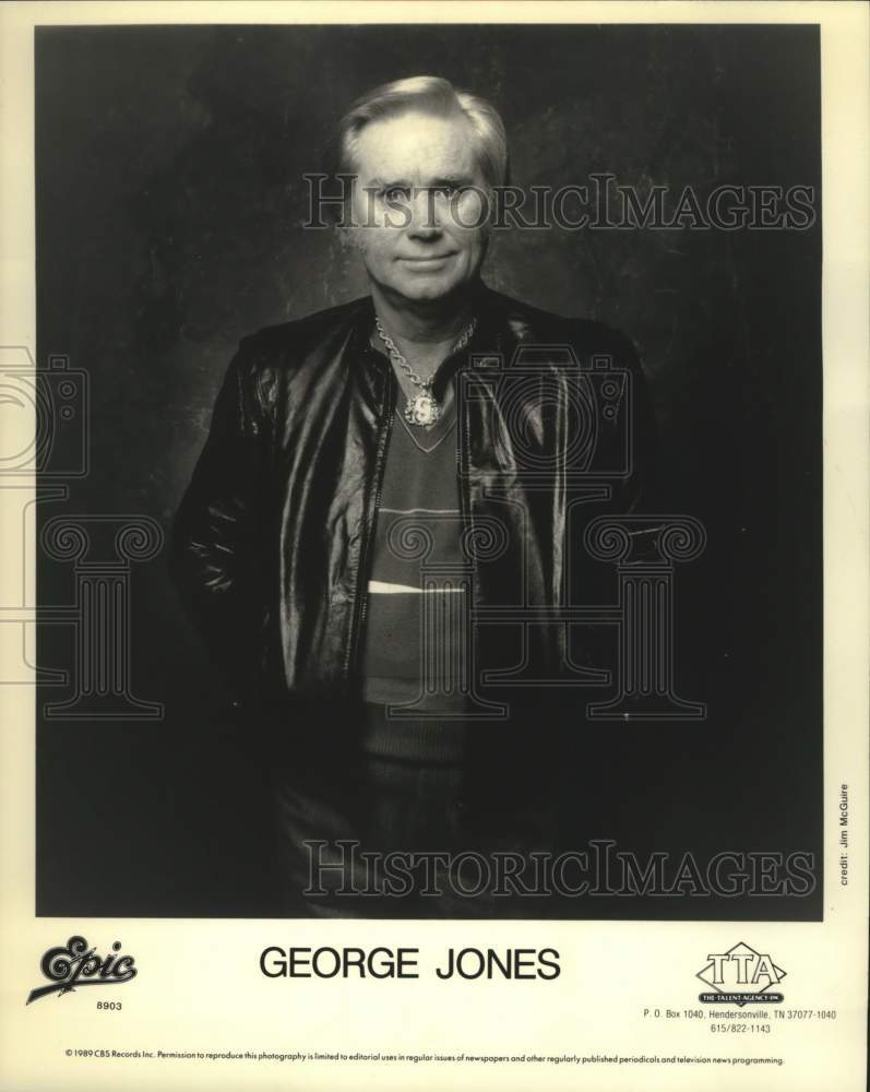 1989 Press Photo George Jones country singer from the United States. - Historic Images