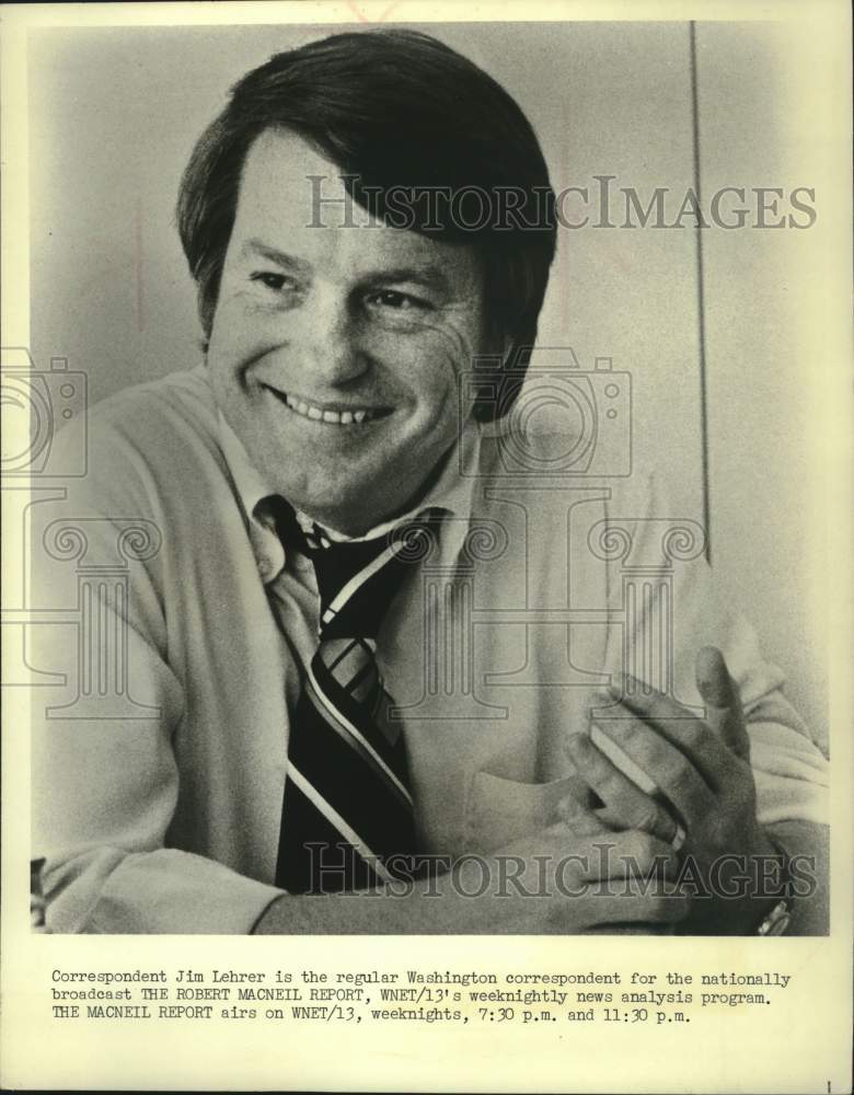 1978 Press Photo Washington reporter Jim Lehrer for The Robert MacNeil Report. - Historic Images