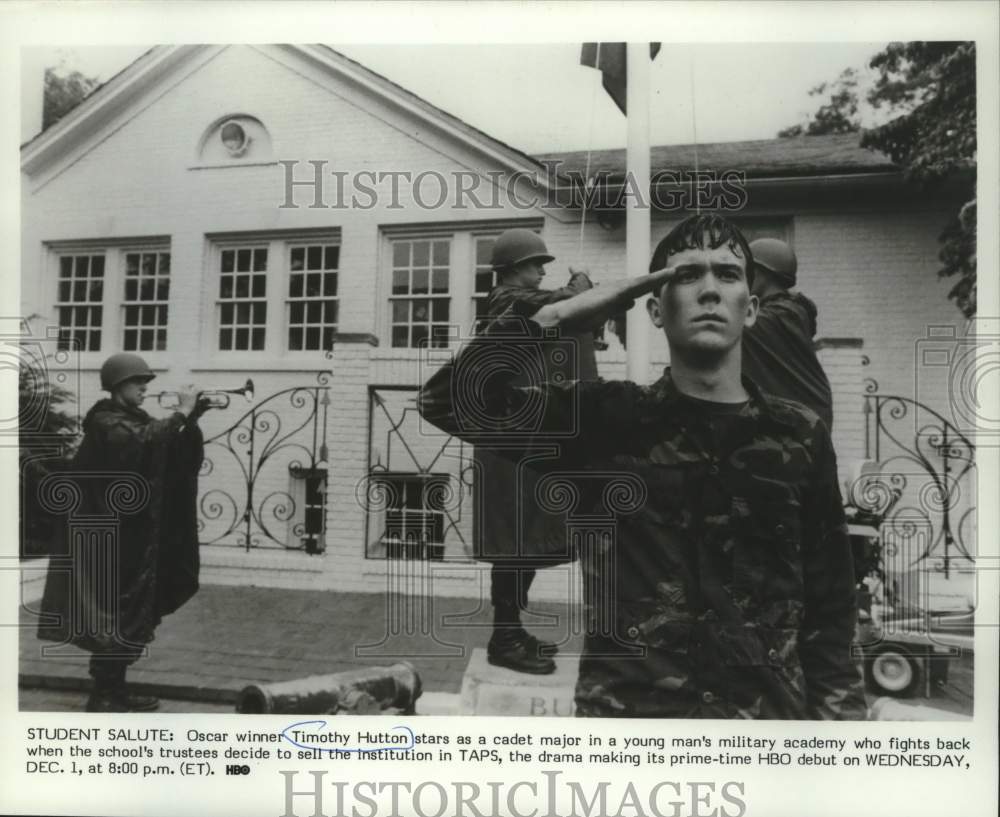 1982 Press Photo Actor Timothy Hutton as a military cadet in the drama &quot;TAPS&quot; - Historic Images