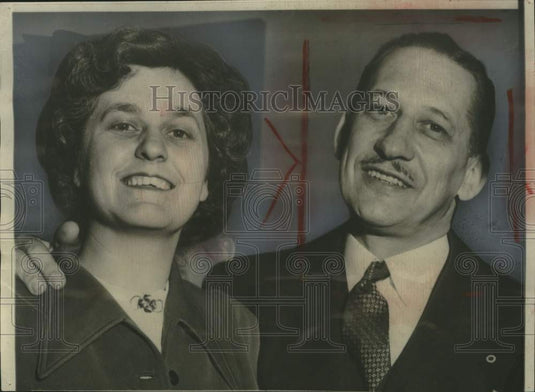 1950, Doctor, Mrs. Hermann Sander after trial, Manchester, NH - Historic Images