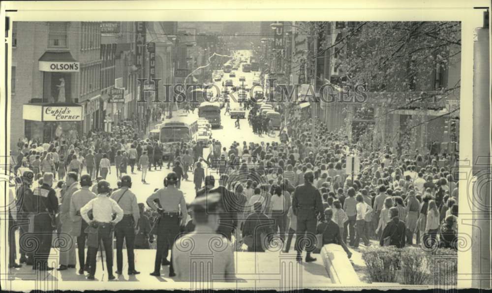 1972, Anti-Vietnam war demonstrators fill the streets of Madison WI - Historic Images