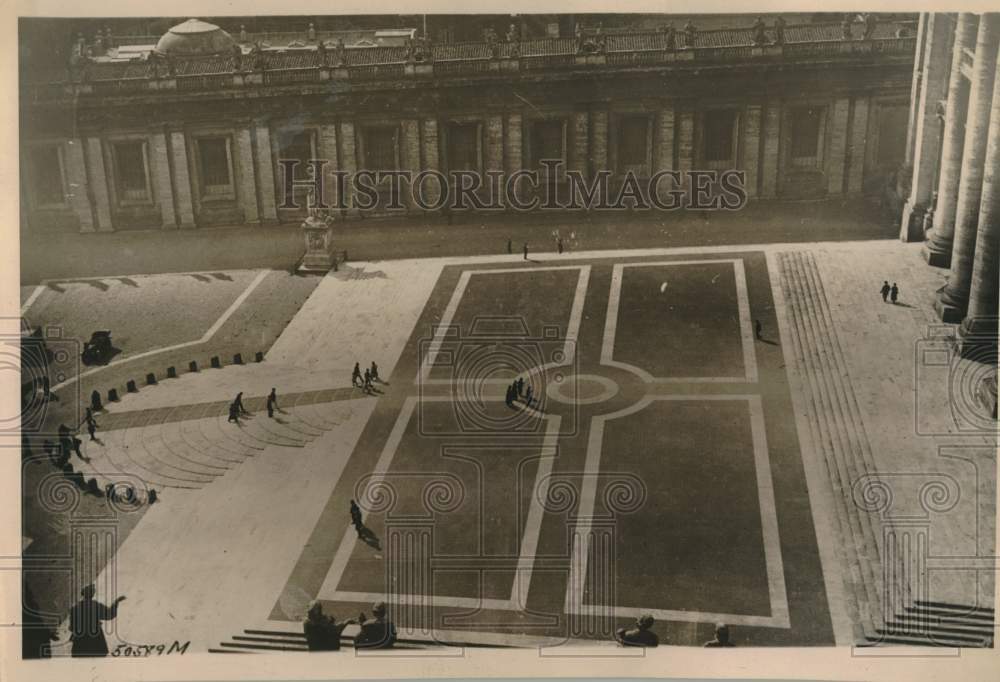1926, Interior view of the Vatican in Rome shows steps of St. Peter's - Historic Images