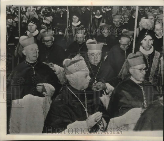 1958, Catholic Cardinals in St. Peter's square to select new pope - Historic Images