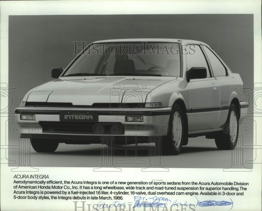 1986 Press Photo The Acura Integra Automobile - mjc41367 - Historic Images