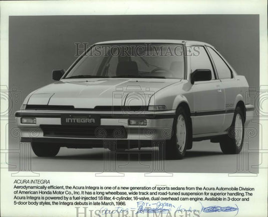1986 Press Photo The Acura Integra Automobile - mjc41367 - Historic Images