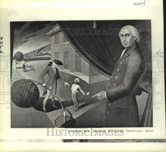 1983 Press Photo Sketch for painting by artist, Grant Wood - mjc41386 - Historic Images