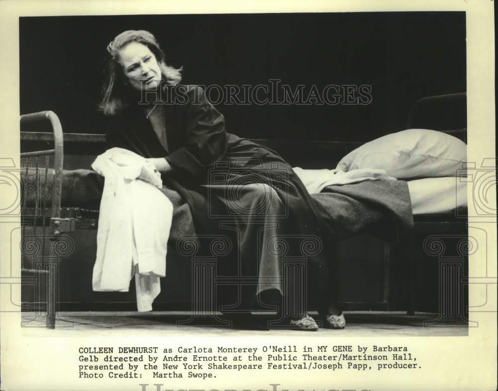 1987 Press Photo Colleen Dewhurst actress in &quot;My Gene,&quot; New York public theater. - Historic Images