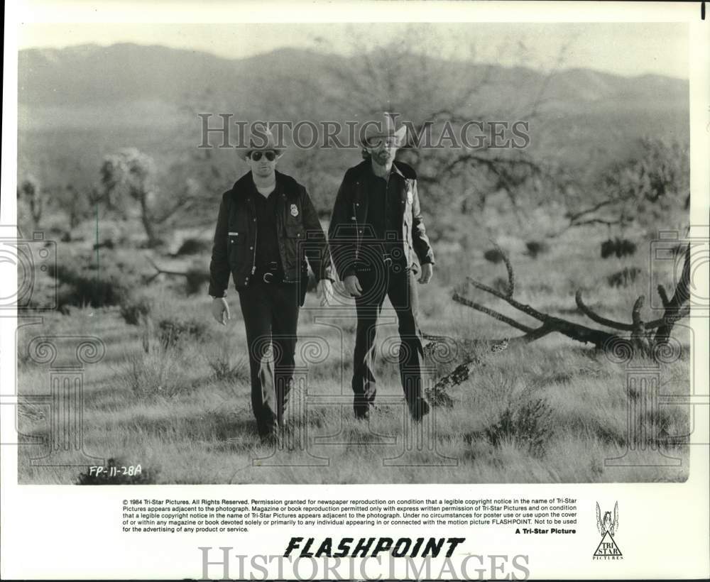 1984 Press Photo Treat Williams, Kris Kristofferson in film "Flashpoint"- Historic Images
