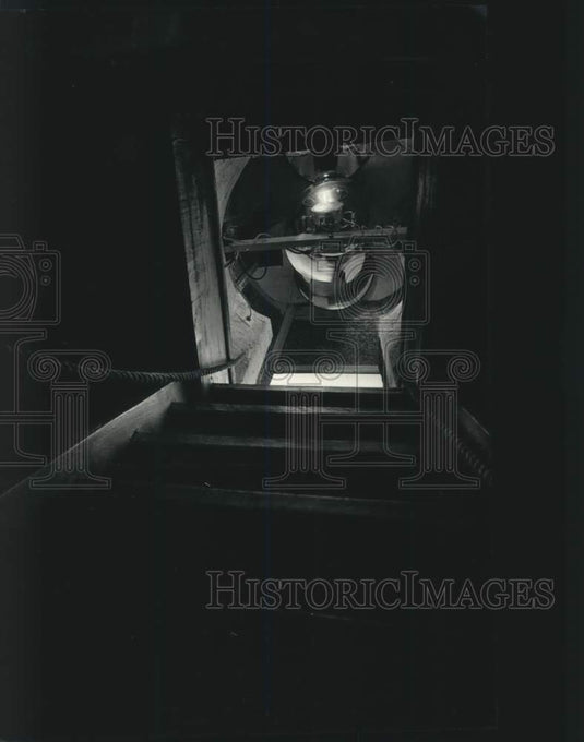 1991 Press Photo Wooden stairway leading to lighthouse lamp house - mjc41664 - Historic Images