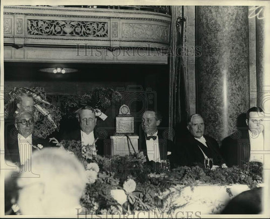 1930 Press Photo William Randolph Hearst at Speakers Table in Los Angeles - Historic Images