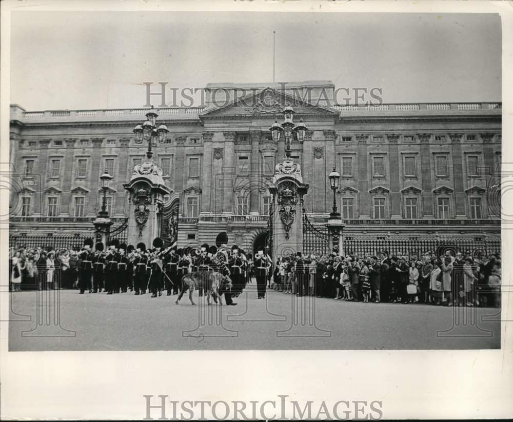 1968 Band After Changing of Guard at Buckingham Palace with Mascot-Historic Images