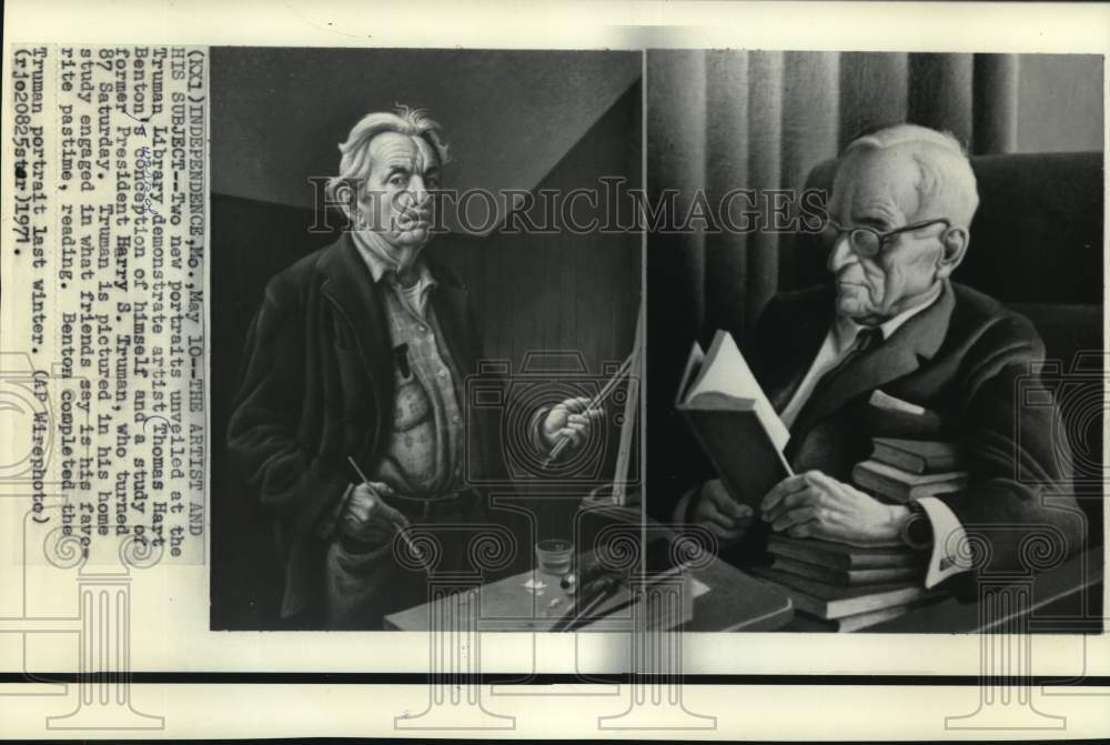 1971, Artist Thomas Hart Benton&#39;s Portraits at Truman Library - Historic Images