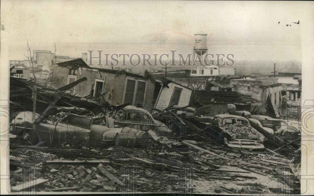 1953 Press Photo Buildings Destroyed by Tornado in Vicksburg, Mississippi - Historic Images