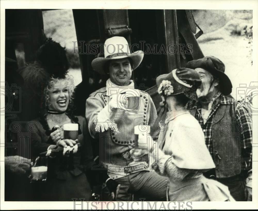1980, Ad for Pabst Blue Ribbon Shows Cowboys &amp; Western Women Enjoying - Historic Images