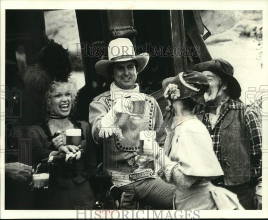 1980, Ad for Pabst Blue Ribbon Shows Cowboys & Western Women Enjoying - Historic Images