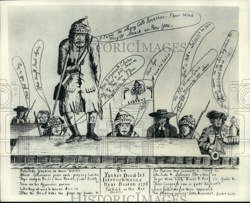 1976, Caricature of Yankee Soldiers During American Revolutionary War - Historic Images