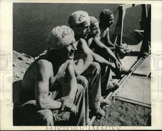 Press Photo Tunnellers from Canada & Britain at Rock of Gibraltar - mjc42287 - Historic Images