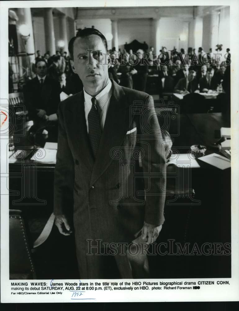 1992 Press Photo Actor James Woods Stars in HBO Picture's "Citizen Cohn" - Historic Images