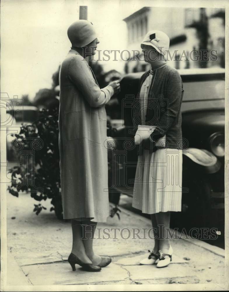 1928, Mrs. W. R. Hearst & Miss Mary Brown Warburton in Palm Beach - Historic Images
