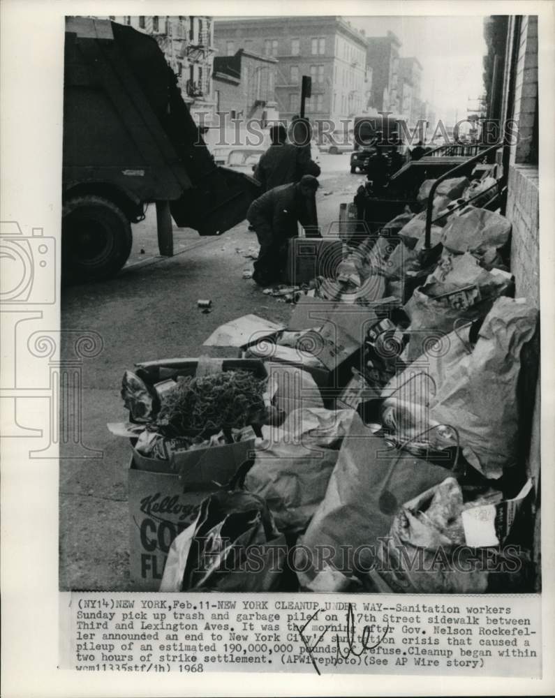 1968 New York Trash Cleanup After Sanitation Workers Settle Strike-Historic Images