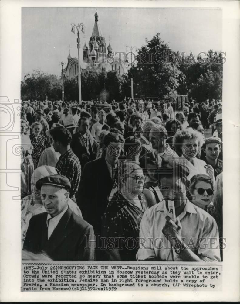 1959 Russians Waiting To Enter United States Exhibition in Moscow-Historic Images