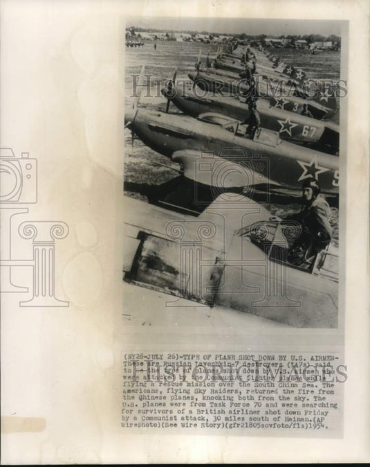 1954 Line Up of Russian Lavochkin-7 Destroyer Fighter Planes-Historic Images