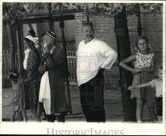 1964 Russian People in Tashkent, Uzbekistan, Waiting for Bus-Historic Images