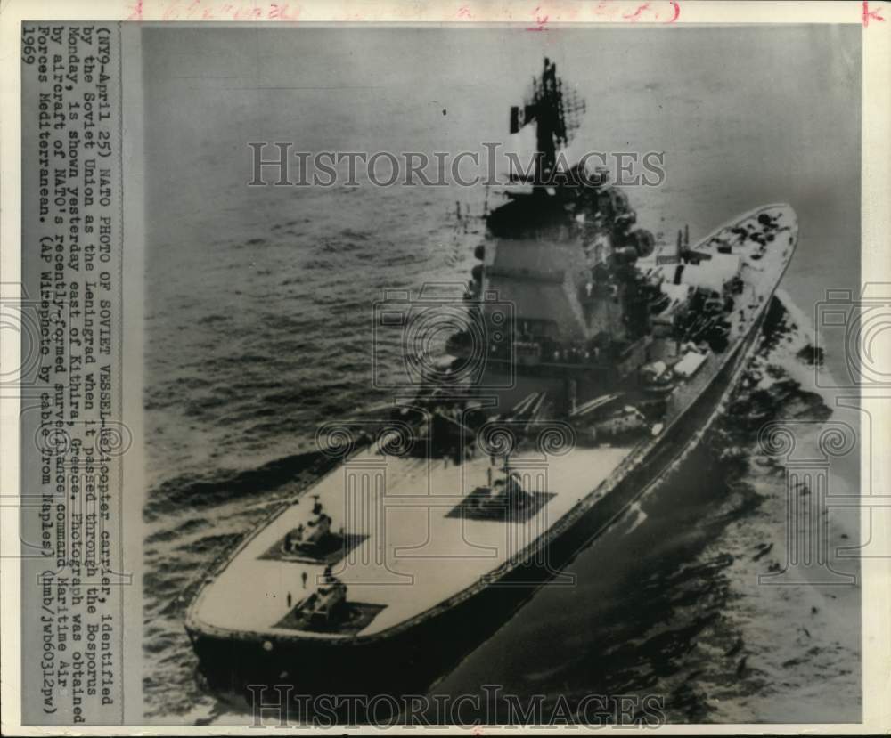 1969 Soviet Helicopter Carrier Leningrad in the Mediterranean Sea-Historic Images