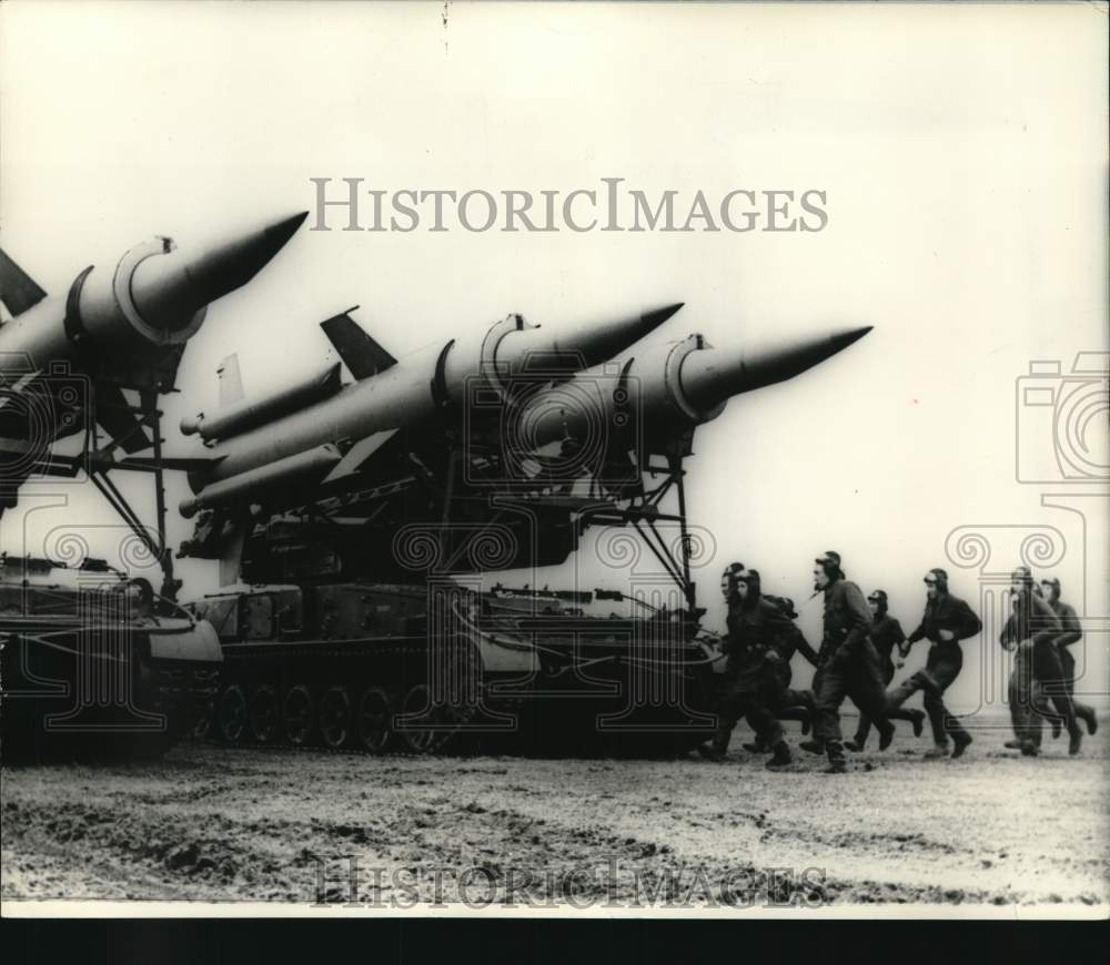 1966 Soviet Army Members in Training Head To Missile-Latent Tanks-Historic Images