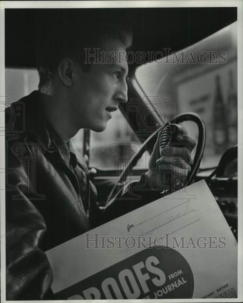 1956, Messenger delivers service to advertisers in Milwaukee Journal - Historic Images