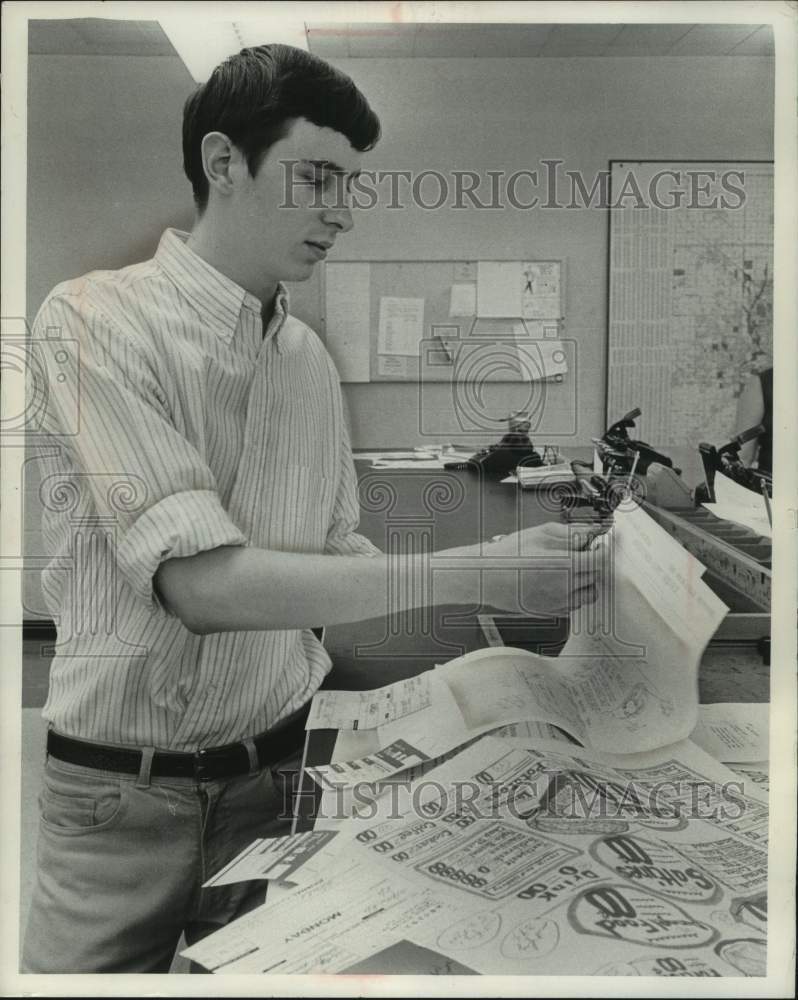 1966, Russ Biernat in Milwaukee Journal Dispatch Department - Historic Images
