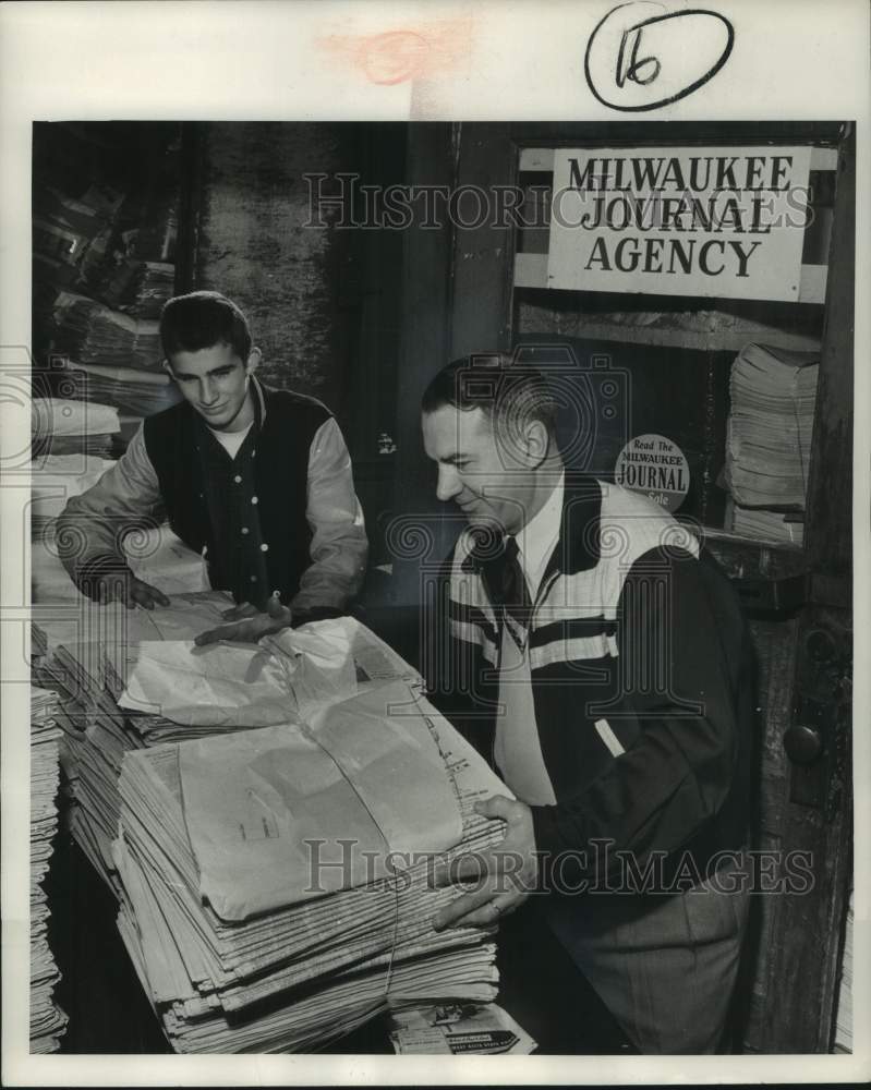 1957, James Paulick and Roland Jones of Milwaukee Journal Circulation - Historic Images