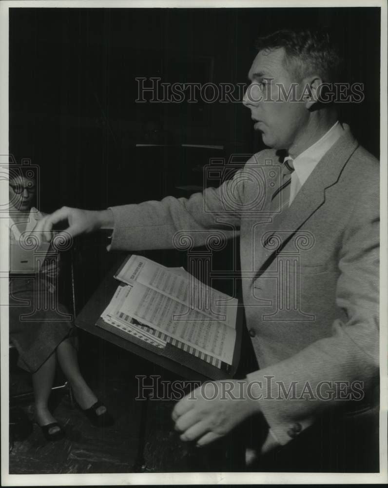 1956 Director Clayton of Milwaukee Journal Sentinel Chorus - Historic Images