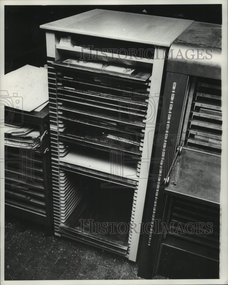 1959, Milwaukee Journal Stereotype Department Cabinets - mje00265 - Historic Images