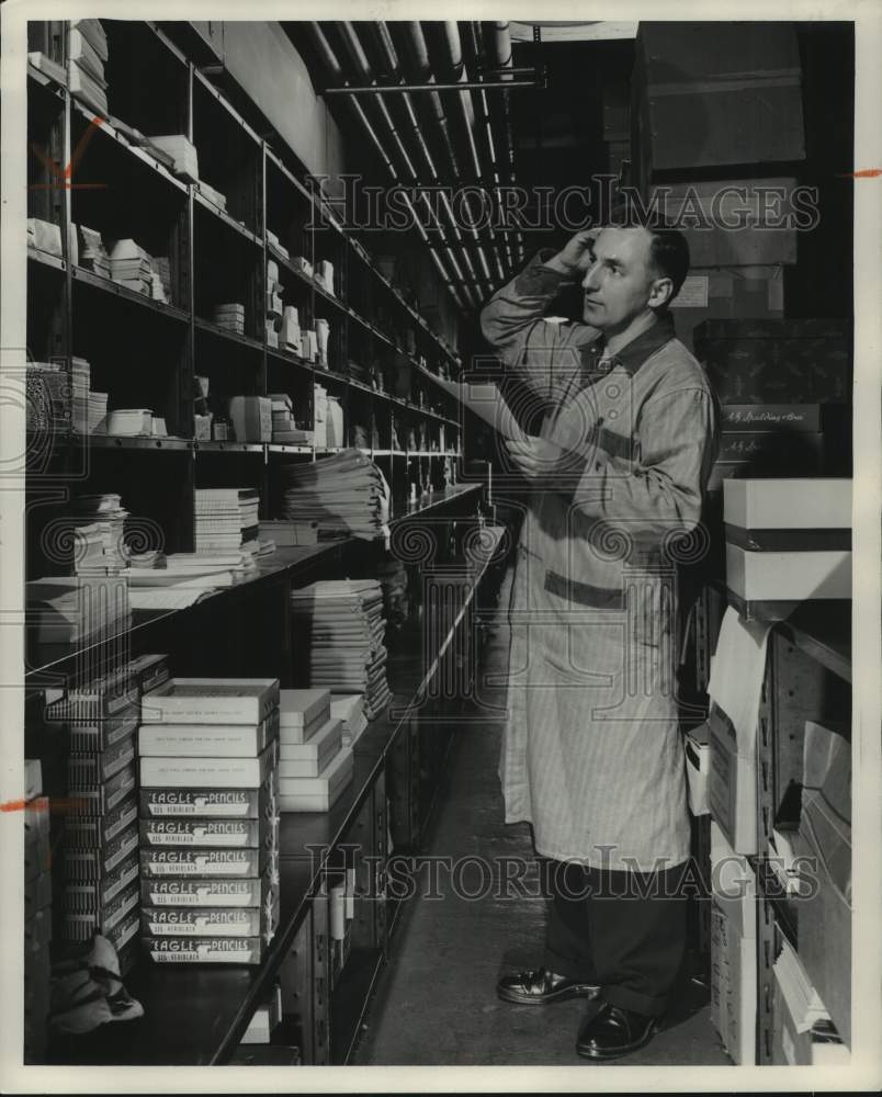 1954, Al Schoenbeck, Milwaukee Journal Stockroom Clerk - mje00315 - Historic Images