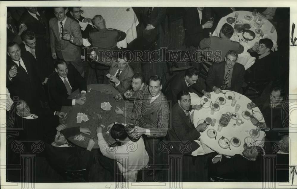 1949, Milwaukee Journal&#39;s Mechanical Department, eat &amp; play cards, WI - Historic Images
