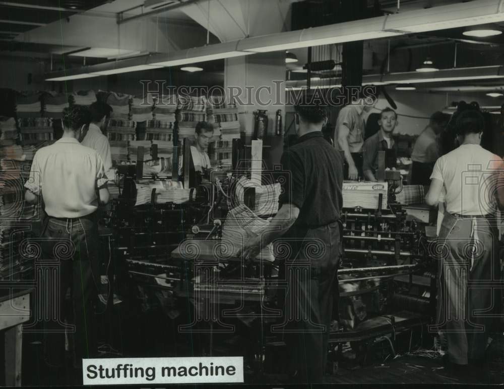1953, Sheridan Stuffing Machine in The Milwaukee Journal Mailroom - Historic Images