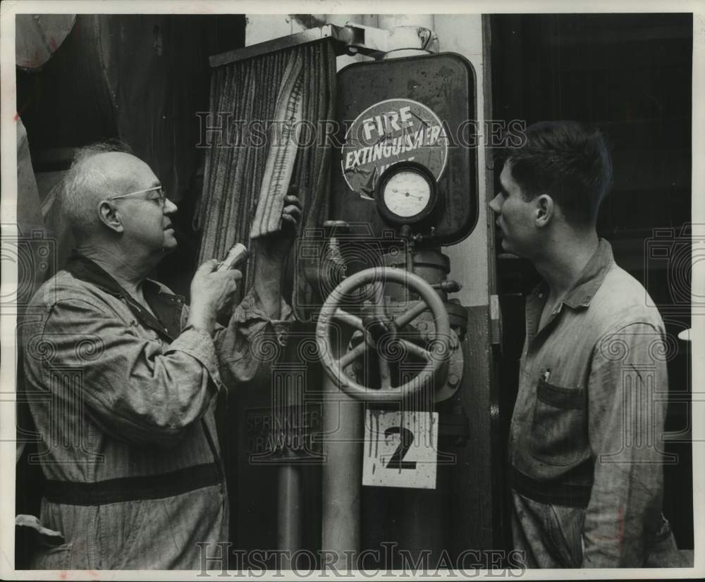 1956, George Kuenn &amp; Don Luettgen, Milwaukee Journal Maintenance Men - Historic Images