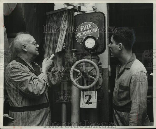 1956, George Kuenn & Don Luettgen, Milwaukee Journal Maintenance Men - Historic Images