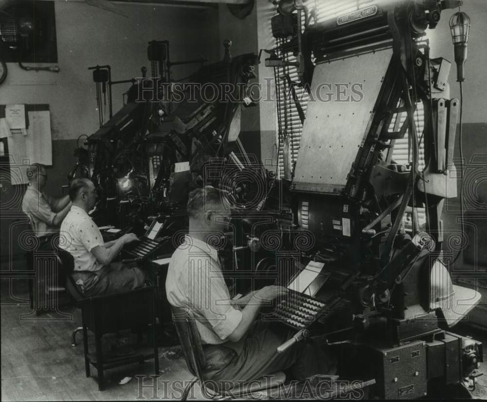 1957, Plate Making Machine in Milwaukee Journal Stereotype Department - Historic Images